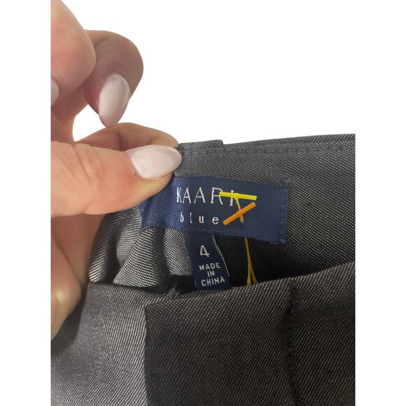 NWT Kaari Blue Lyocell Stretchy Lagenlook Office  Relaxed Fit Gray Dress Slacks - Picture 3 of 5